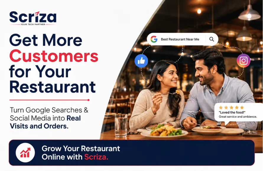 How Restaurants in Noida Can Get More Customers Online a Complete Guide by Scriza Pvt. Ltd.